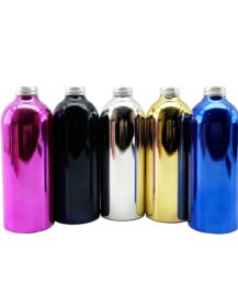 Custom Color Luxury Electroplated Gold Silver Rose Gold Empty Aluminum Bottle for Perfume Cosmetic Oil Shampoo Fragance Oil
