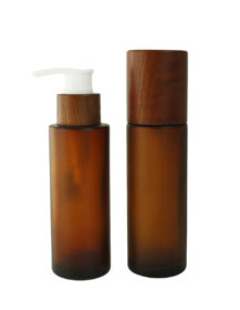 100ml 120ml 150ml 200ml Frosted Amber Luxury Eco Packaging Cosmetic Lotion Pump Glass Bottle for Skin Care Serum