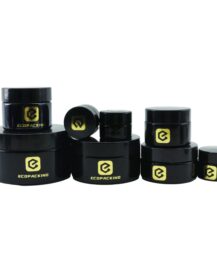 Empty Small Glass Jar UV Black Packaging Jar 5ml 5g Round Glass Concentrate Jar With Lid