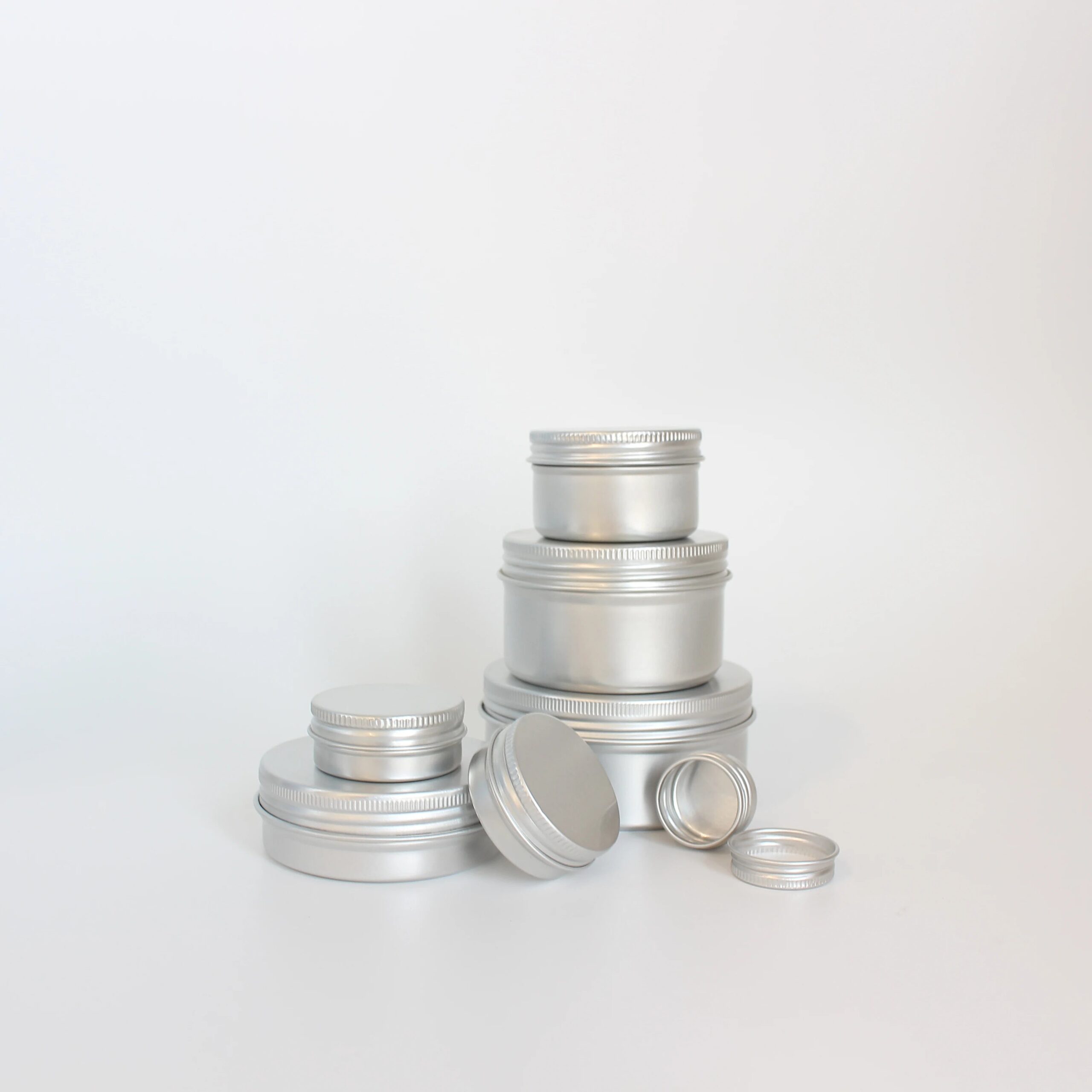 2oz Top Round Silver Storage Jars Metal Aluminum Tin Jar 60 ml Refillable Containers Round Can Aluminium Tins with Screw Lids - 图片 2