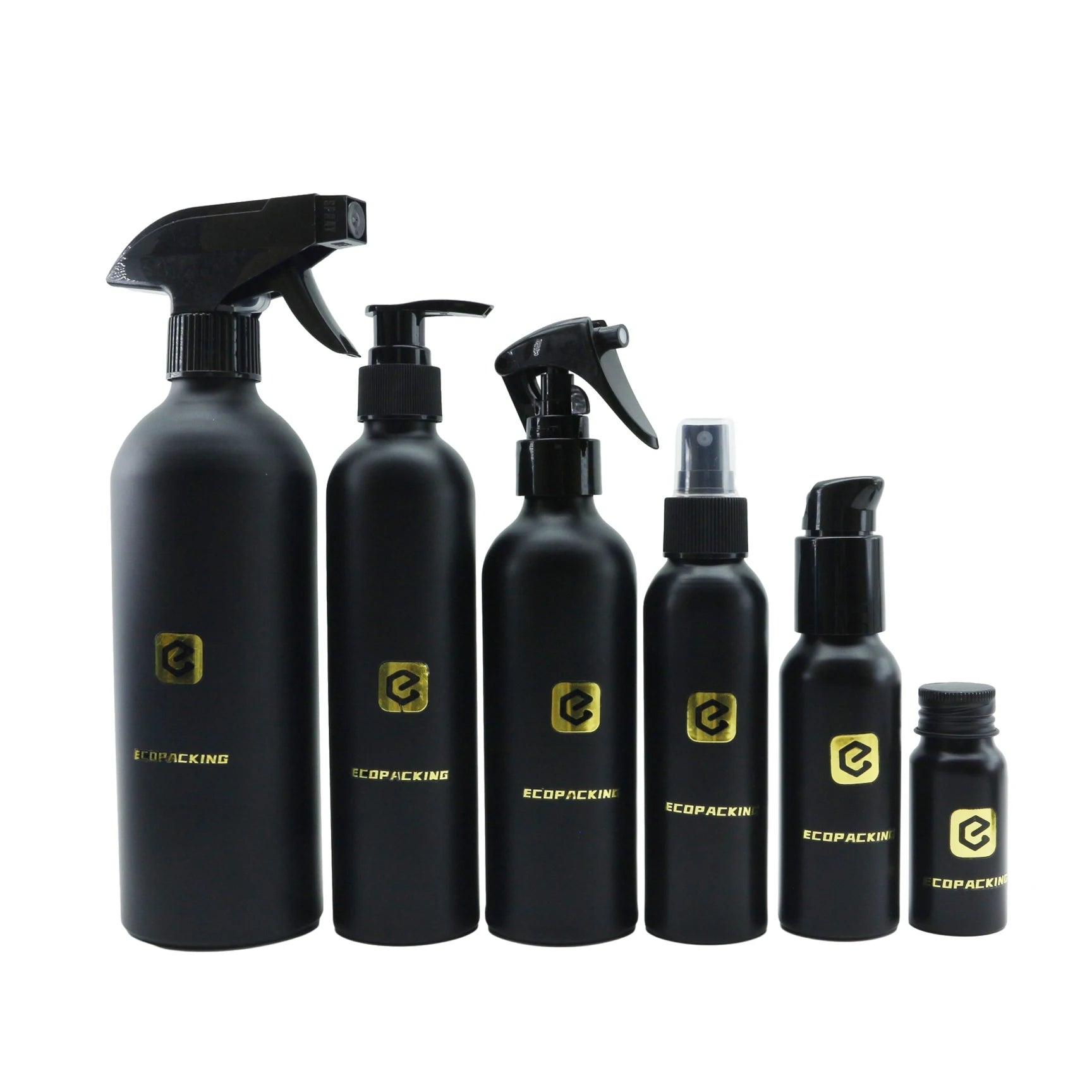 15ml 30ml 50ml 100ml 150ml 200ml 250ml 300ml 350ml 500ml 1000ml Matte Black Aluminum Bottle Cosmetic Shampoo Pump Spray Bottle