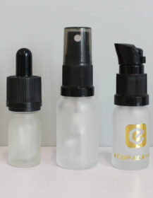 In Stock clear Frosted Glass Spray Lotion Pump Bottles Fine Mist 5ml-100ml with Screw Cap Dropper for Serum