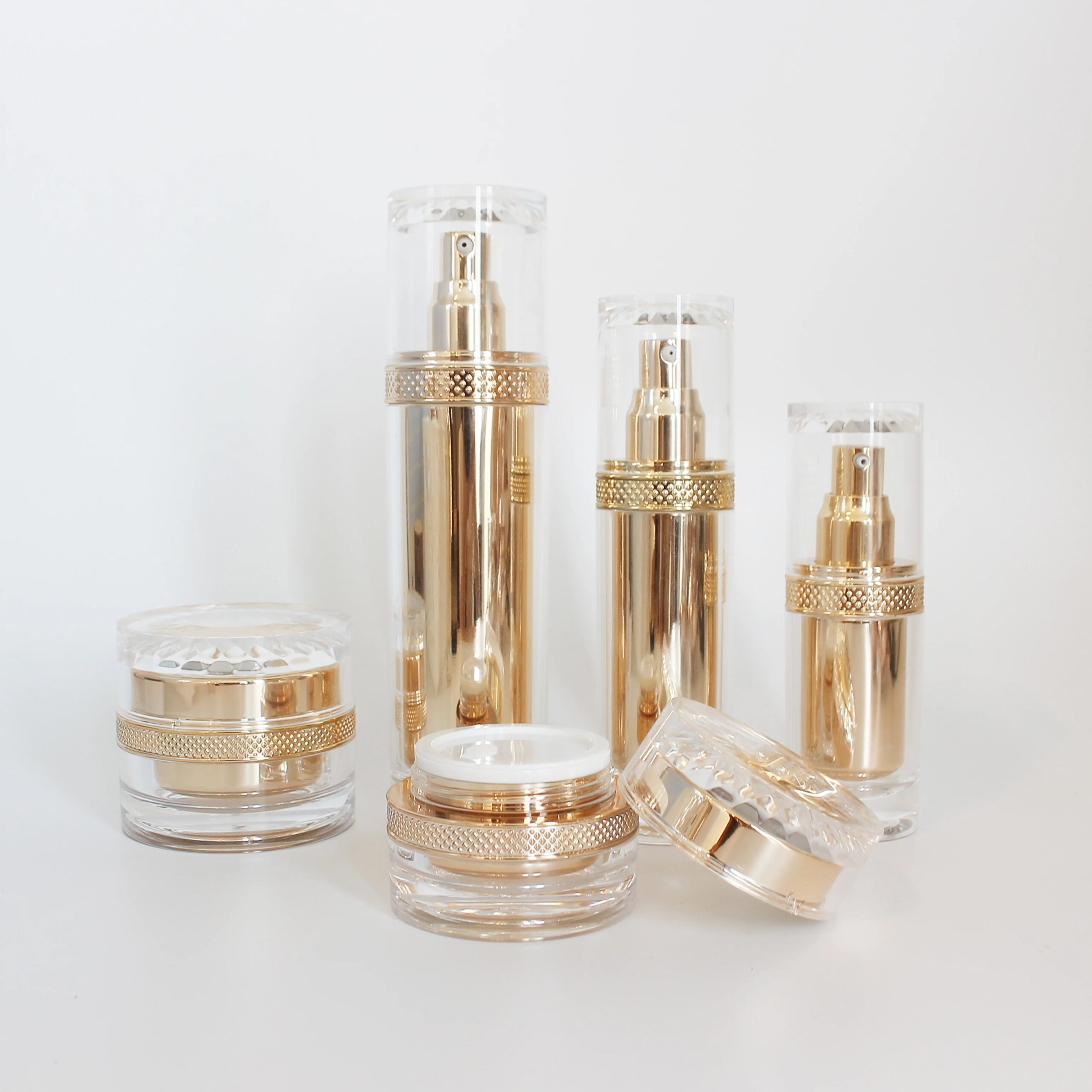 Custom High-End 30ml 50ml 100ml Acrylic Cosmetic Bottle Luxury Empty Jar for Skin Care Lotion Cream Eye Cream False Eyelashes - 图片 2