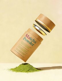 Biodegradable Food Grade Kraft Cylinder Tube Packaging Container for Matcha Powder Packaging