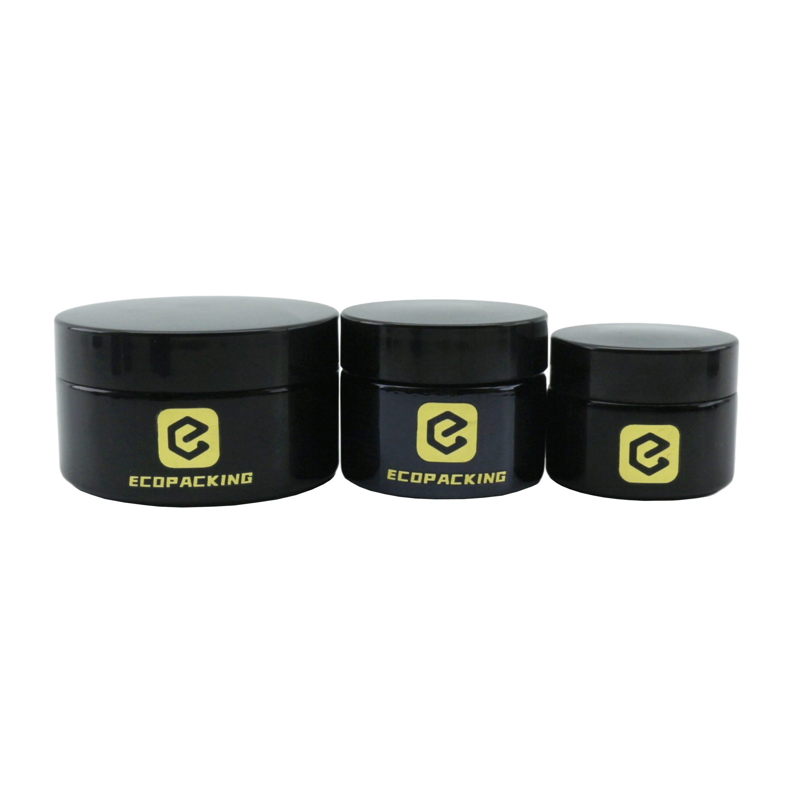 Cosmetic Jars 5ml 15ml 30ml 50ml 100ml 200ml Uv Black Glass Jar with Flat Lid - 图片 2