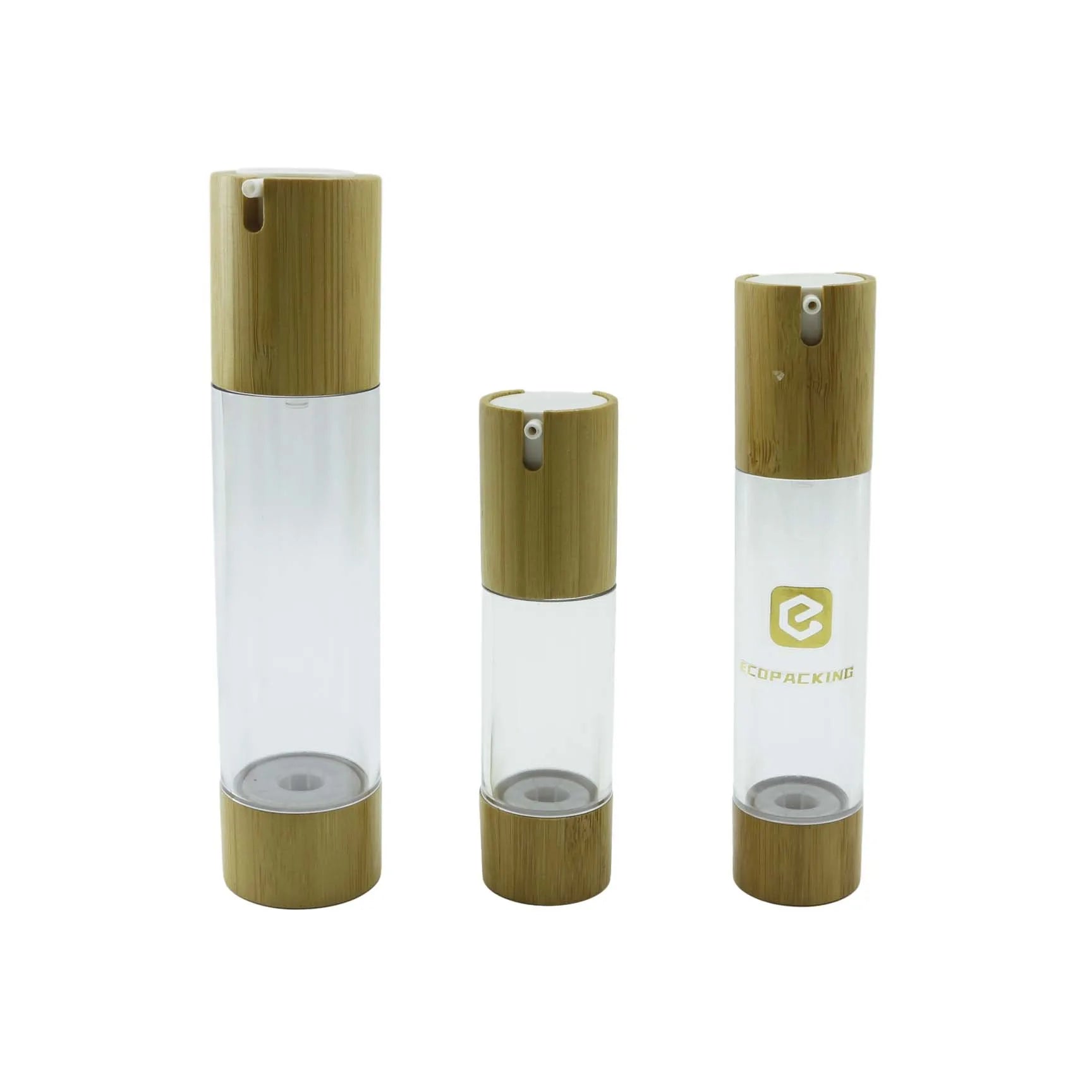 Eco Friendly 15ml 30ml 50ml 100ml Bamboo Airless Pump Bottle for Cosmetic Lotion - 图片 3