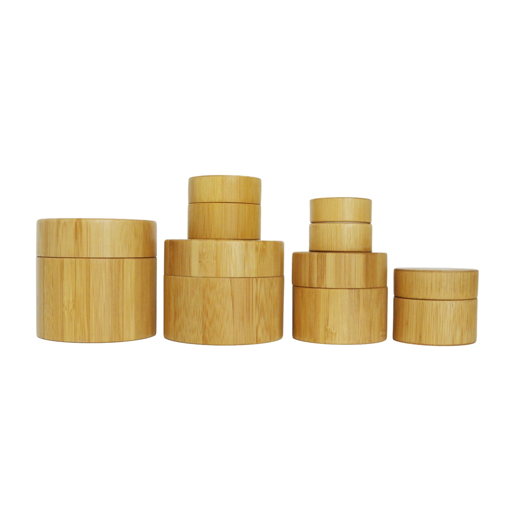 Wholesale Empty Custom Round Wooden Bamboo Glass Jar Cosmetics Container 30g 30ml 1oz - 图片 8
