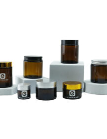 Empty Round 5g 10g 15g 20g 30g 50g 60g 100g Cosmetic Amber Glass Jar Eye Face Cream Jar Container with Lid