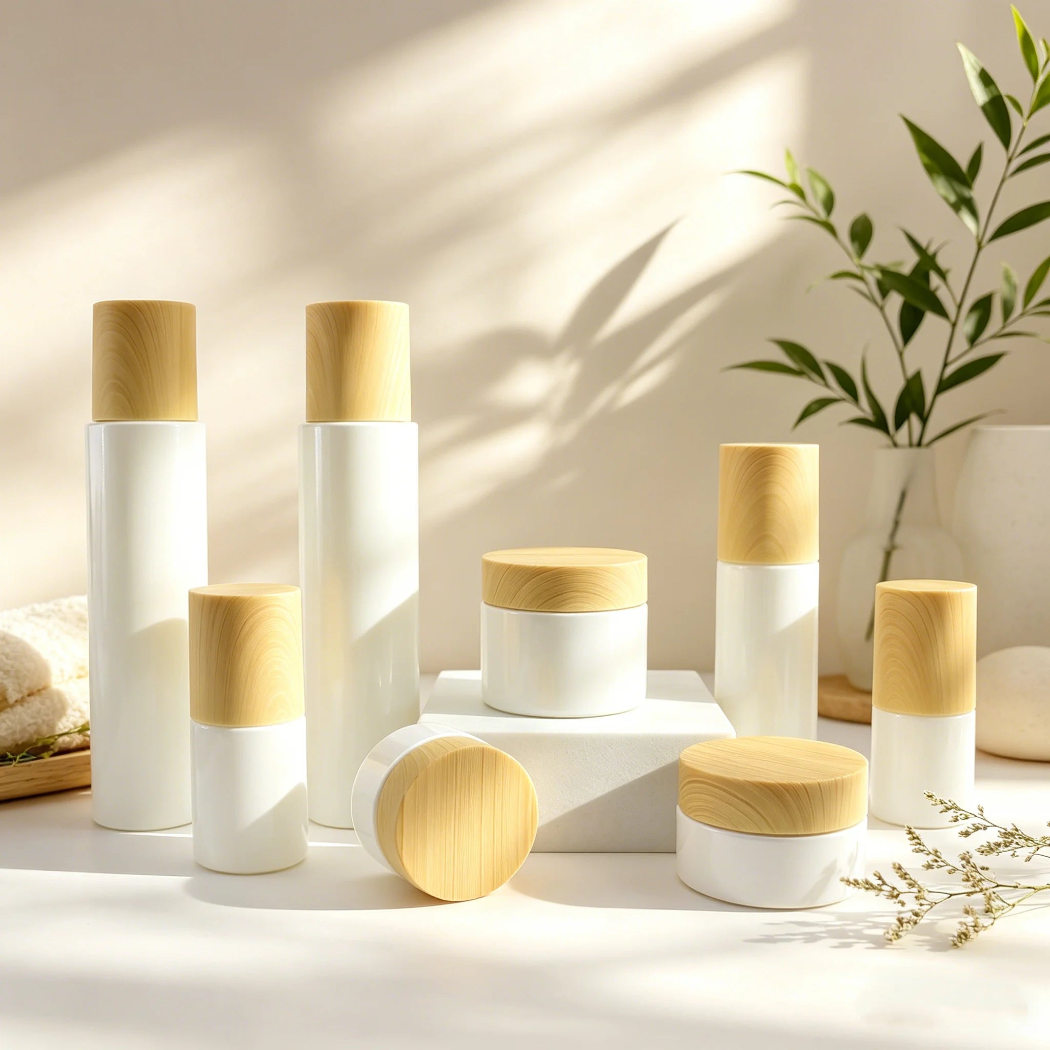 New Design Skincare Containers Luxury Glass Packaging Spray Lotion 1oz 30ml 50ml 60ml 100ml 120ml Glass Jar and Serum Bottle - 图片 7