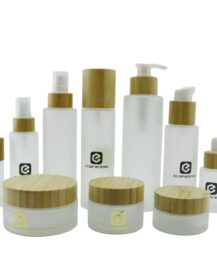 Oem Color Eco Friendly Bamboo Cosmetic Packaging Cream Jar Empty Cosmetic Bottle Set Bamboo Lotion Bottle Jar