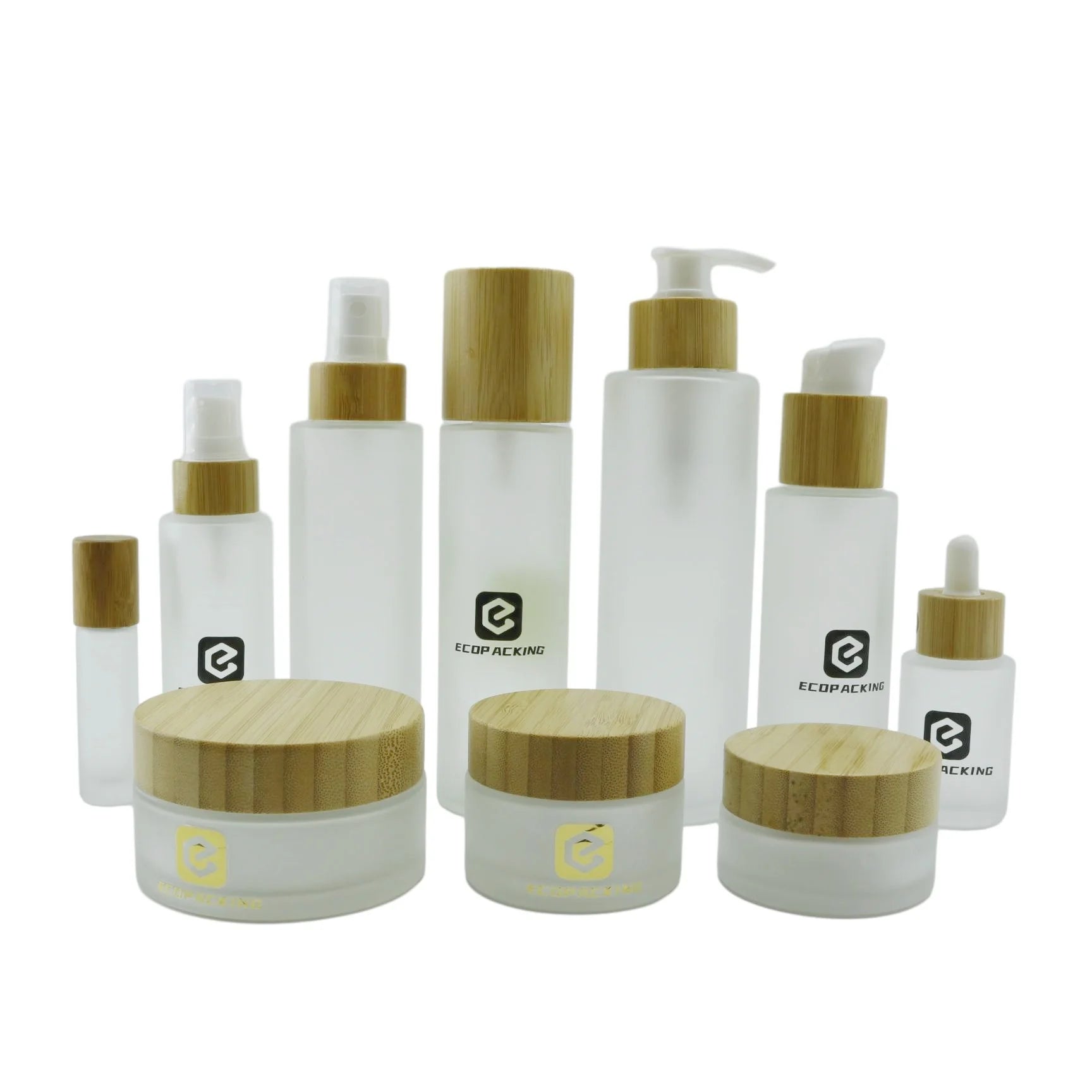 Oem Color Eco Friendly Bamboo Cosmetic Packaging Cream Jar Empty Cosmetic Bottle Set Bamboo Lotion Bottle Jar