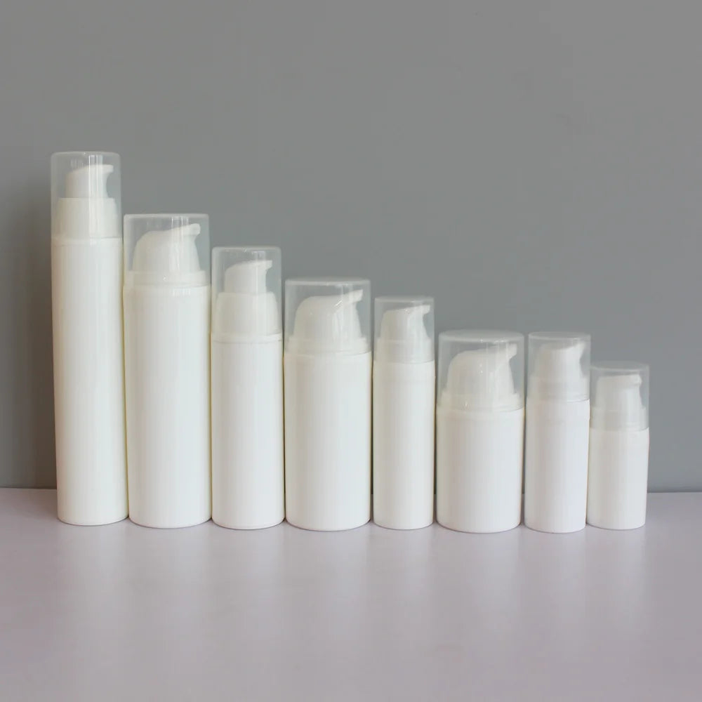 Empty White Lotion Cream PP Plastic 30ml 50ml 80ml 100ml 120ml 150ml Airless Pump Bottles Wholesale M888 - 图片 3