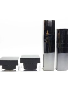 Black Square Acrylic Cosmetic Jars 30ml 50ml Lotion Pump Essential Oil Serum Bottle for Skin Care False Eyelashes Lipstick