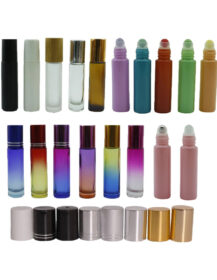 Cosmetic Perfume Essential Oil Roller Bottle 5ml 10ml 15ml clear Frosted Black Amber Glass Roll on Bottle FFF8888