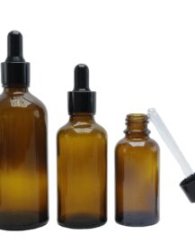 Wholesale 10ml 30ml 50ml Glass Dropper Bottle with Box Amber Essential Oil Bottle Glass Dropper 1oz Tincture Bottle
