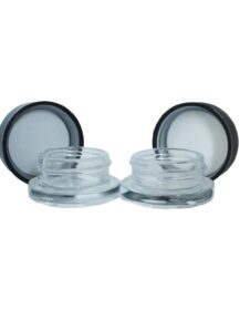 Child Resistant Glass Jar 3ml 5ml 7ml Luxury Thick Bottom Black Violet Circular Concentrate Jar Uv Glass Jar with Lids