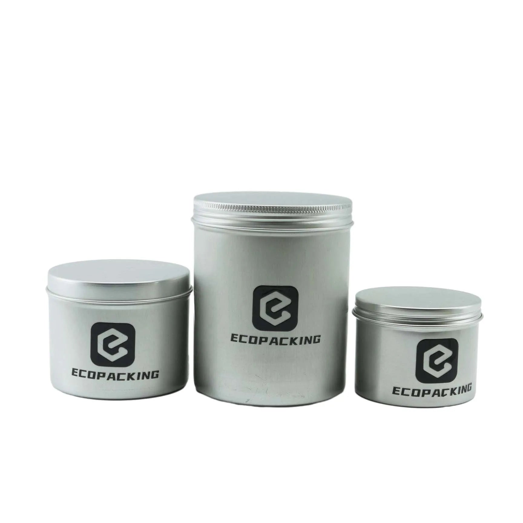 150g 180g 200g 250g 500g Silver Cosmetic Aluminium Tin Jar Container with Screw Cap Custom Color Custom Print - 图片 2