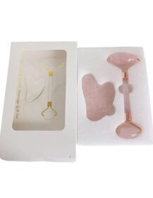 Original Natural Rose Quartz Jade Roller Body Custom Gua Sha Tool Set for Face Massage Roller M888