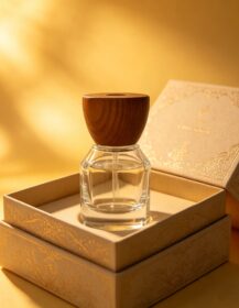 Luxury Custom Packaging 30ml 50ml 100ml Refillable Empty Perfume Glass Bottle With Wooden Lid and Paper Box