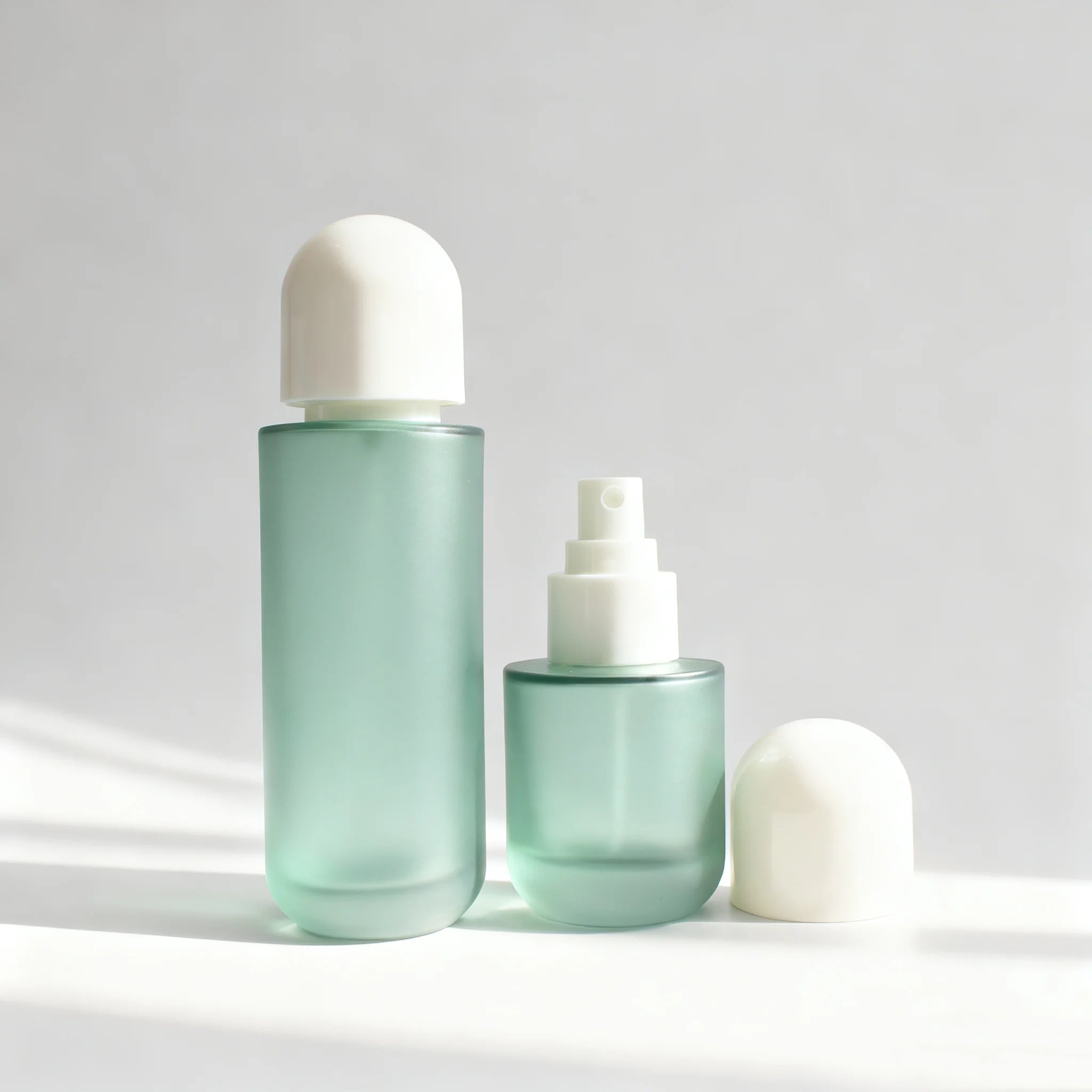 Custom Cream Jar Glass Lotion Pump Bottle 120ml 100ml 50ml 30ml Luxury Cosmetic Glass Bottle Packaging Set Skincare Bottles - 图片 4