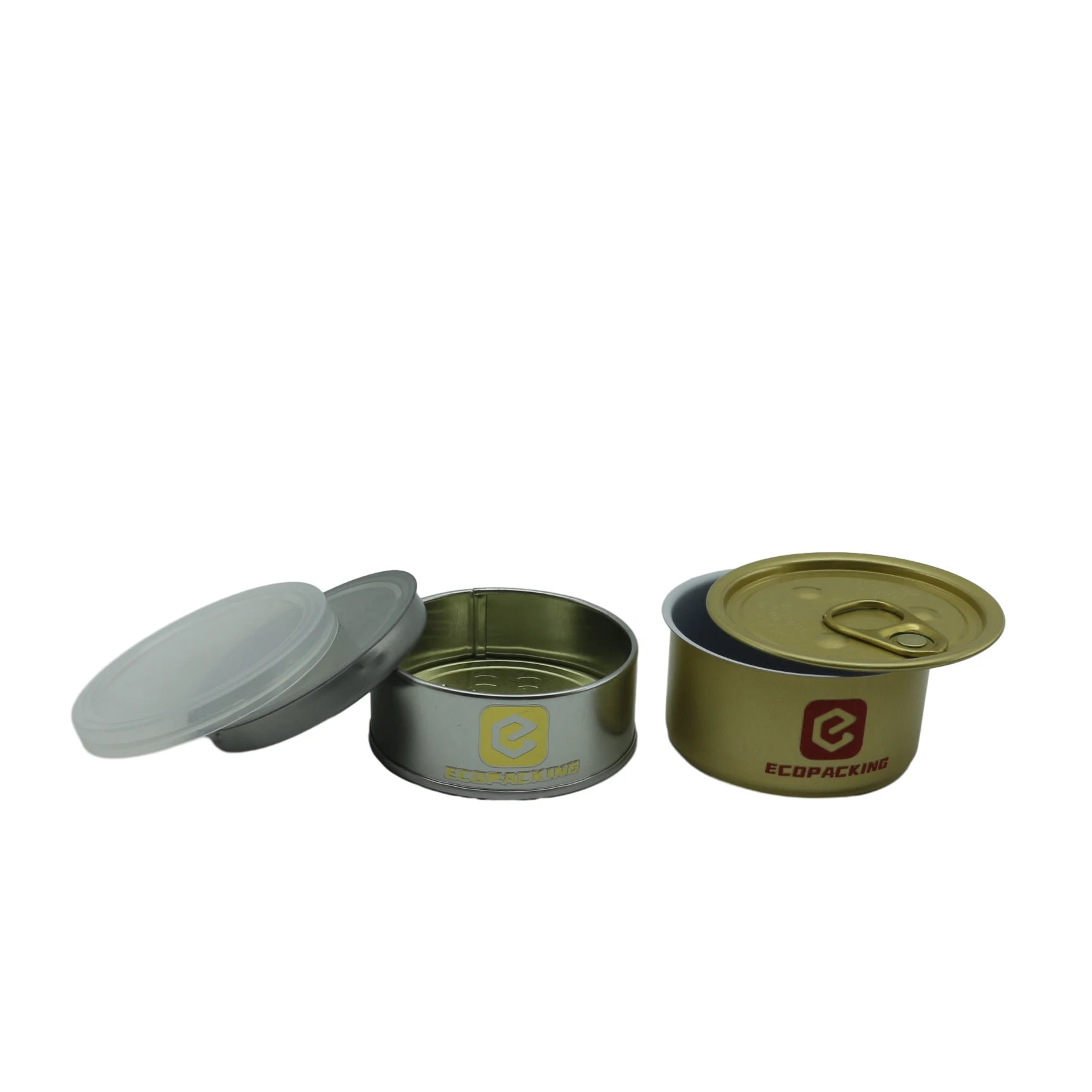 Empty Metal Tin Can Empty Tuna Can Sardine Tinplate Cans with Pull Ring Lid and Plastic Lid - 图片 3