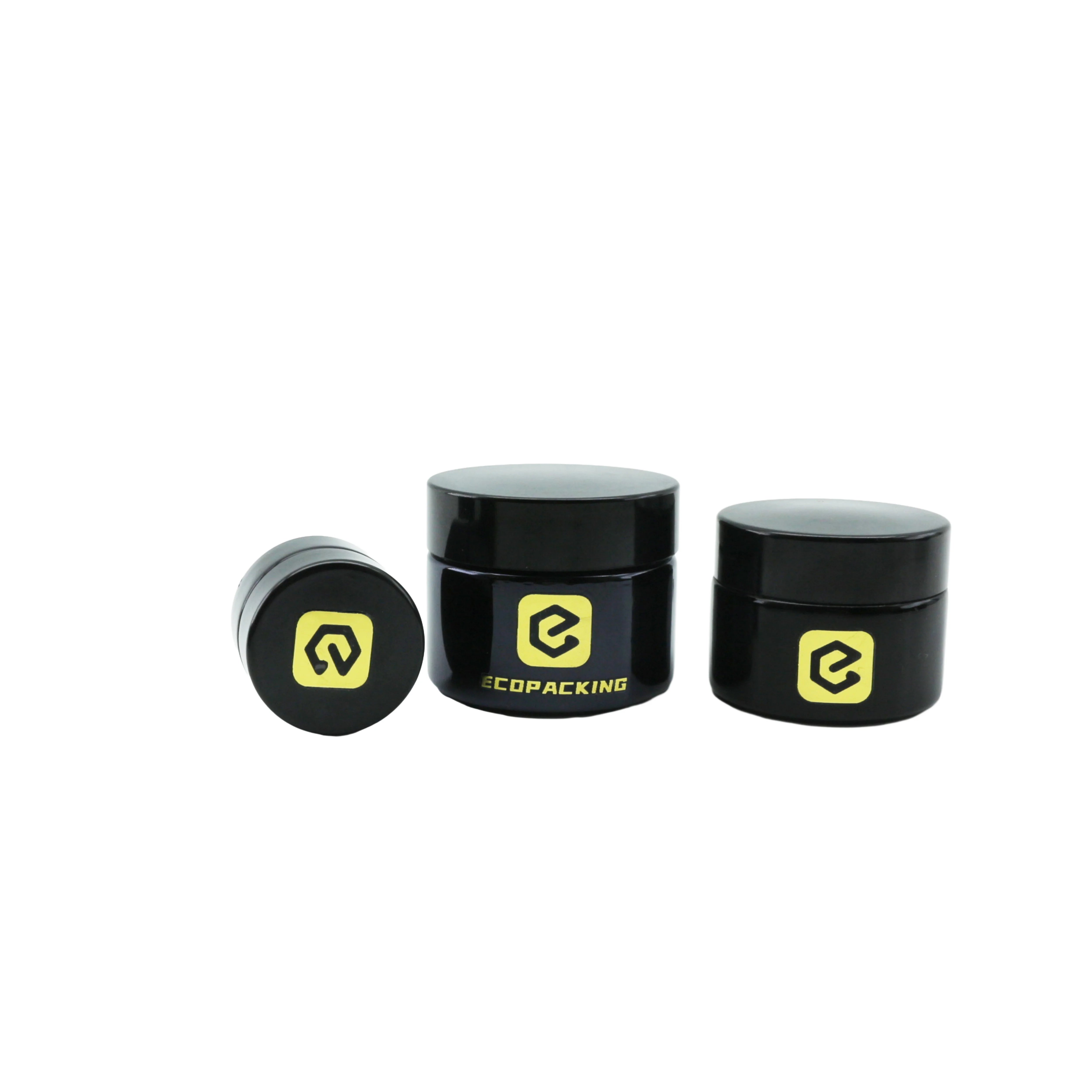 Luxury 30ml 30g 1oz in Stock Dark Violet Uv Black Glass Cosmetic Cream Body Butter Candle Jar with Lid for Skin Care - 图片 3