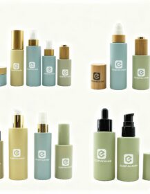 Factory Direct Frosted Glass Straight Flat Shoulder Essence Bottle Pump Head Dropper for Facial Cleanser Eye Drops 5-100ml