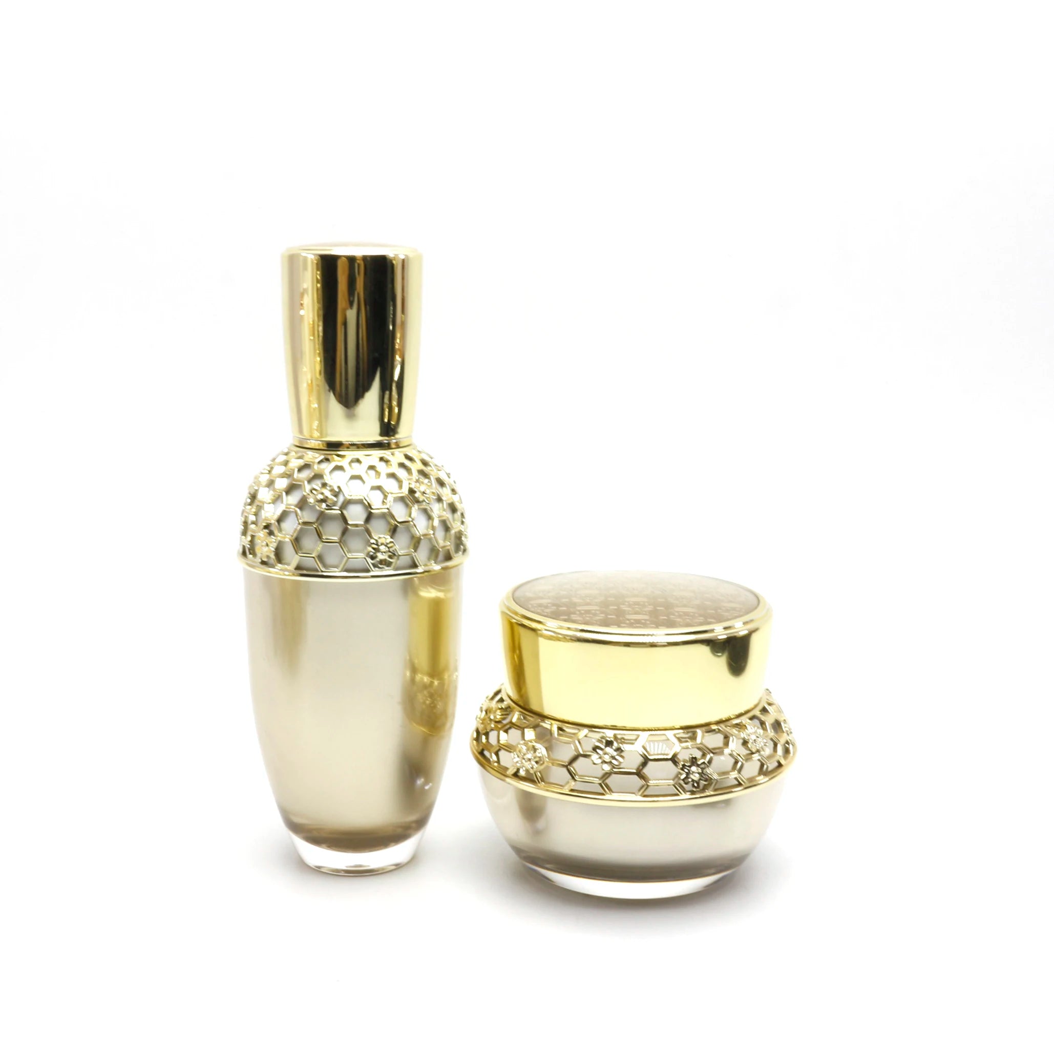 5g 10g 20g 30g 50g Luxury Gold Empty Acrylic Serum Moisturizer Eye Cream Cosmetic Jar with Lid 30ml 50ml 100ml Lotion Oil Bottle - 图片 2