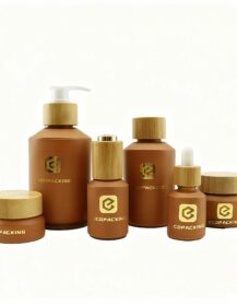 Slant Shoulder Glass Bottle 15g 30g 120ml Empty Lotion Pump for Eye Drops Cosmetic Set Facial Cleanser Hot Stamped Custom Box