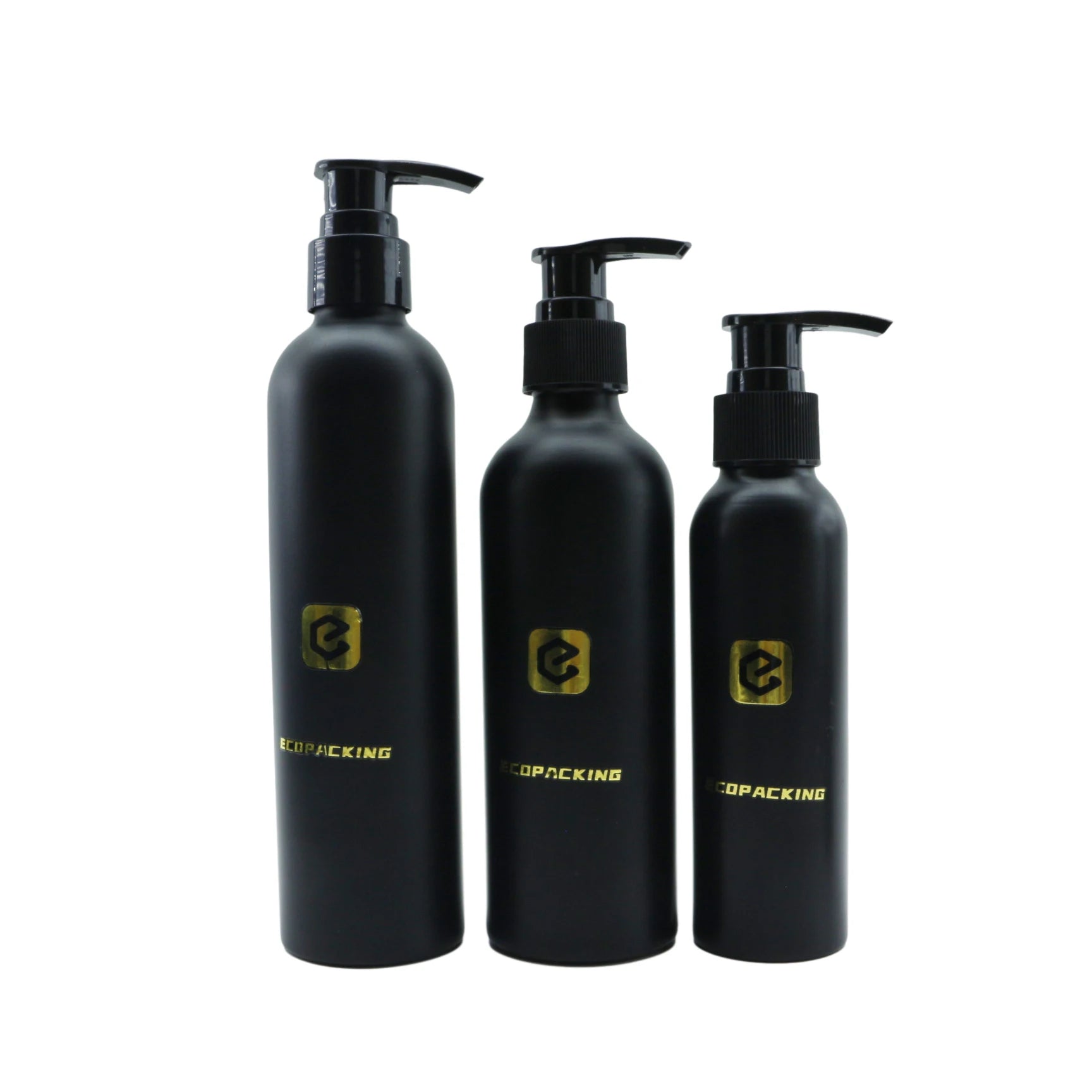 Matte Black Metal Cosmetic Shampoo Aluminum Lotion Pump Bottle 100ml 150ml 250ml 300ml 500ml - 图片 2