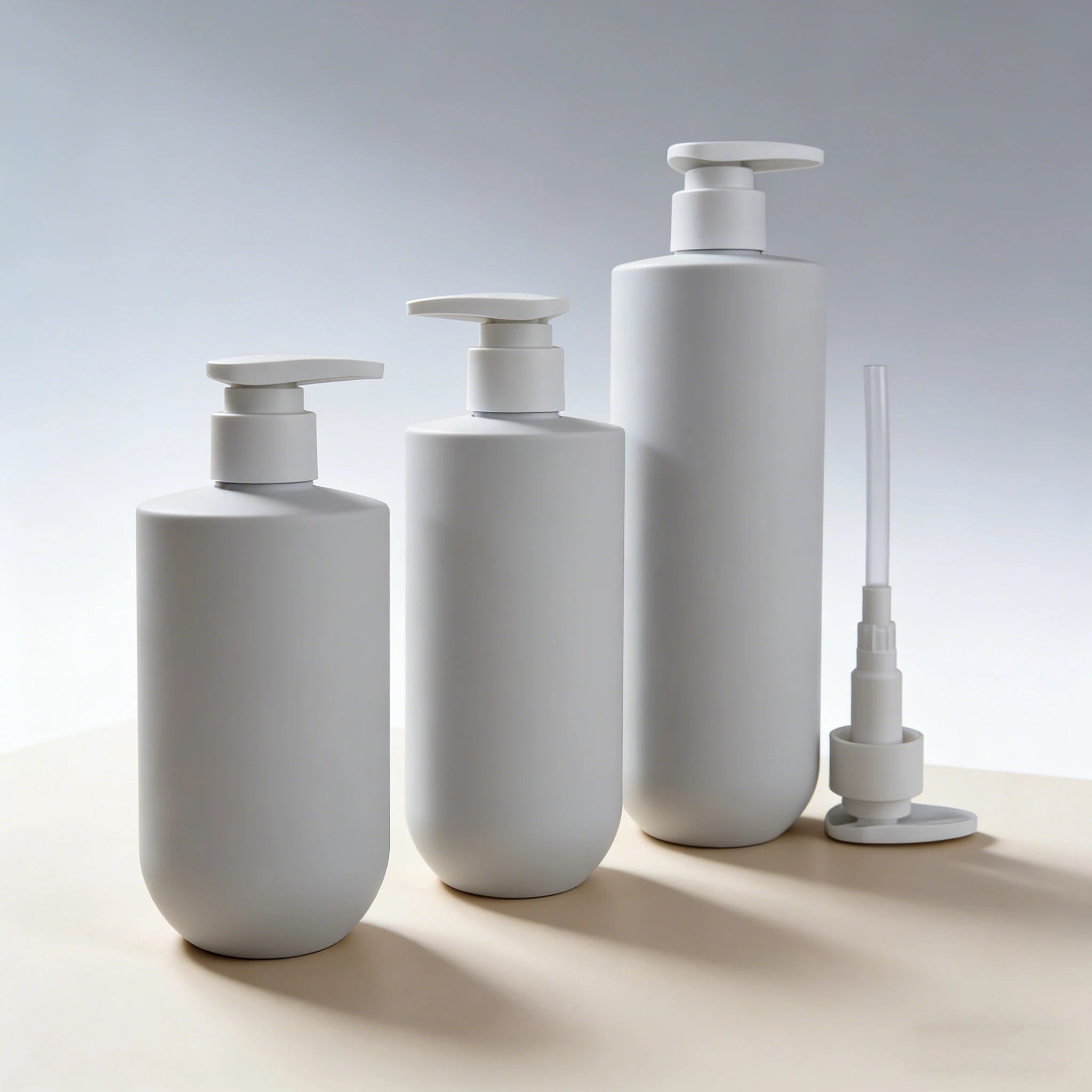500ml HDPE PE Flat Soft Touch Luxury Finish Pump Hand Soap & Shampoo Bottle Gold Stamp Silk Screen Printing - 图片 2