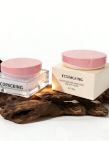 Customized 100g 200g Matte Empty Glass Skincare Container Cosmetic Cream Packaging square Sugar Scrub Body Butter Jars