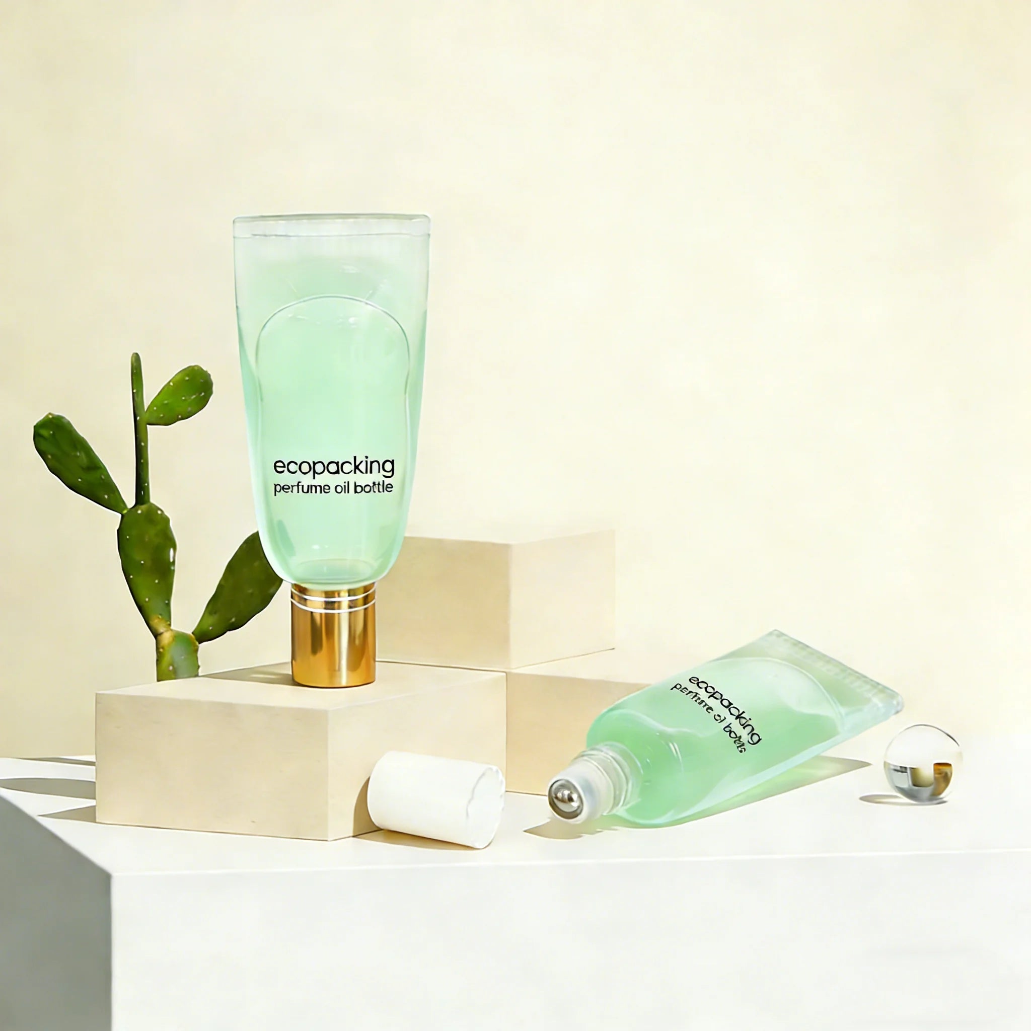 Luxury Cosmetics Packaging Roll on Bottle Special Design 10ml Glass Bottle Metal Roller Aluminum Cap Perfume Oil Bottle - 图片 4