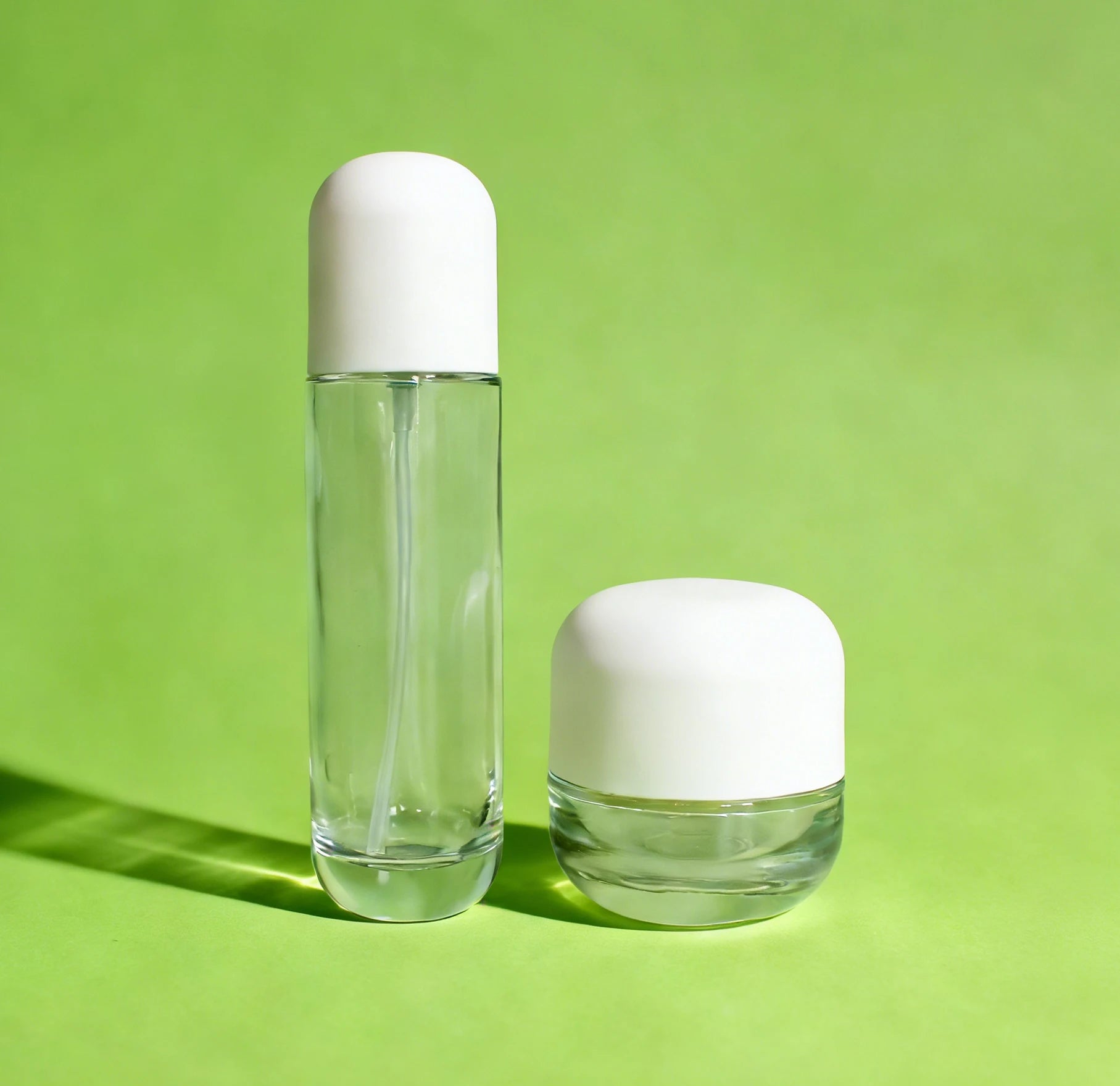 Green Refillable Luxury Cosmetic Skin Care Lotion Essential Oil Serum Glass Pump Bottle 20ml 30ml 50ml 100ml 120ml 150ml - 图片 5
