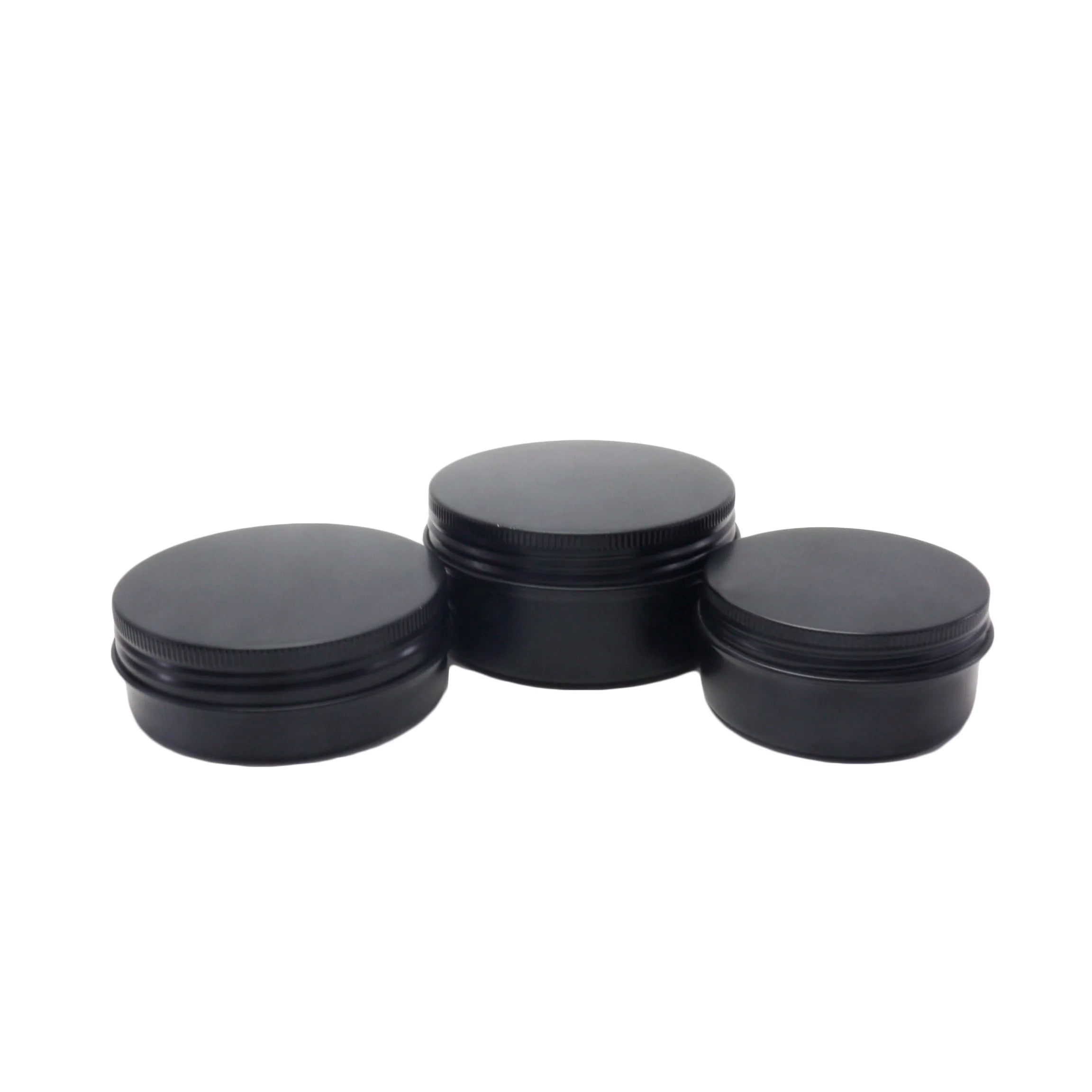 15ml 30ml 50ml 60ml 80ml100ml Matte Black Round Aluminum Cream Jar for Cosmetic - 图片 4