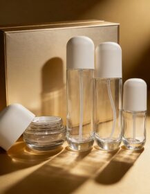 30g 50g 100g 50ml 100ml 120ml Lotion Bottle With Pump Spray Empty Glass clear Jar Skin Care Cosmetic Packaging Set