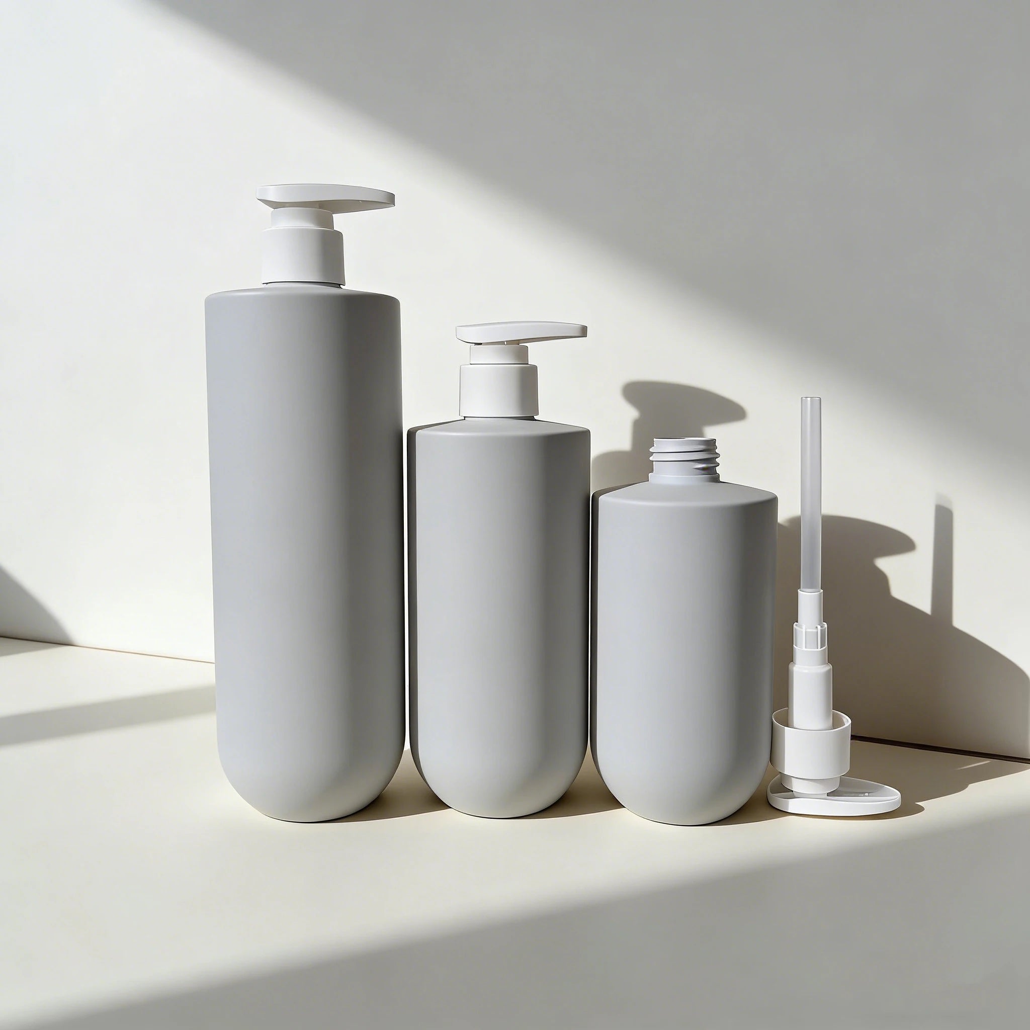 Hot Sell Plastic Bathroom Accessories Set Soap Dispenser with Lotion Pump and Silk Screen Printing - 图片 6