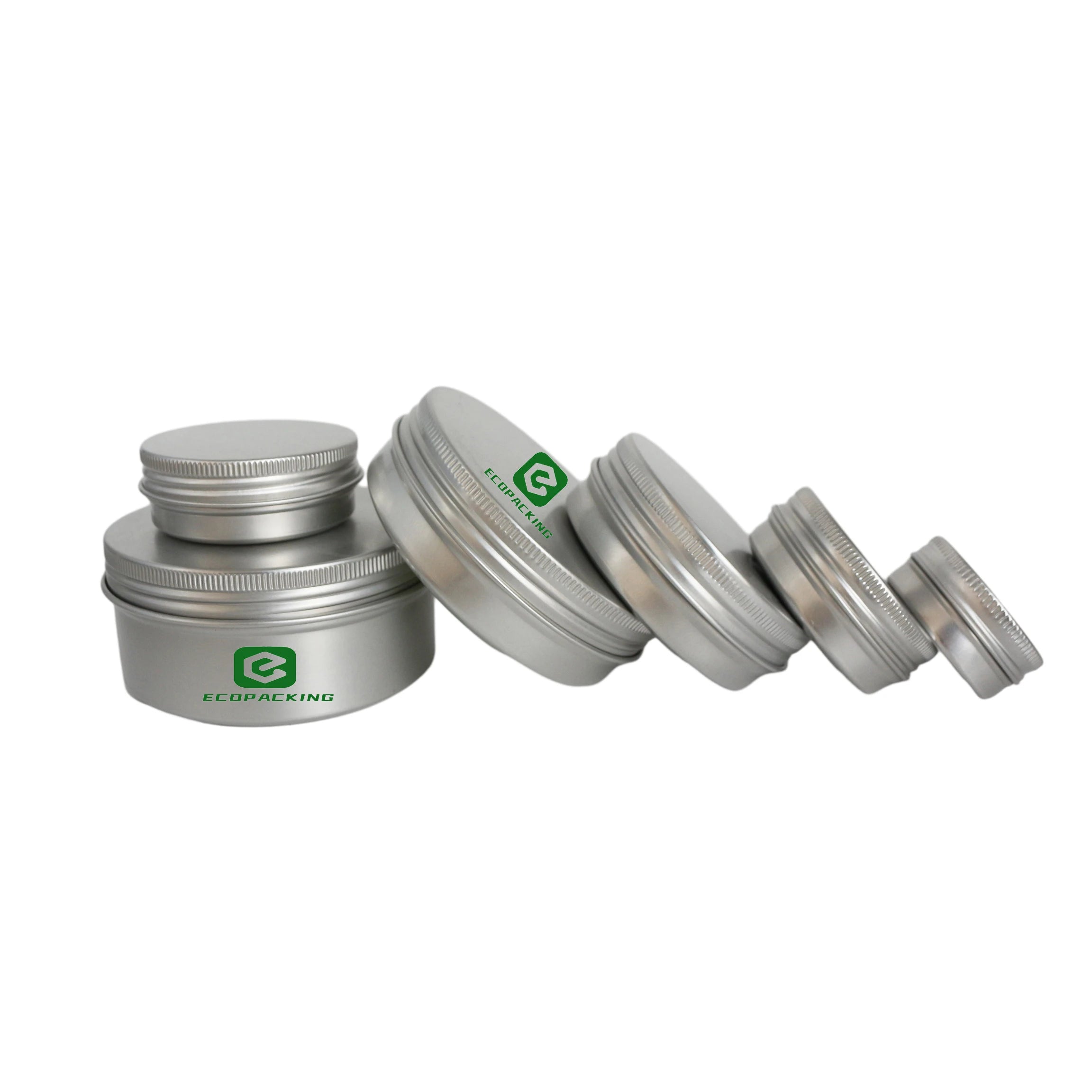 Wholesale Aluminum Jar With Screw Lid Round Silver Cosmetic Tin Container Can - 图片 2
