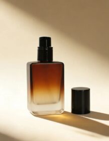 Luxury Gradient Amber Square Glass Bottle 30ml 50ml 100ml 120ml with Pump for Face Serum Body Lotion Packaging