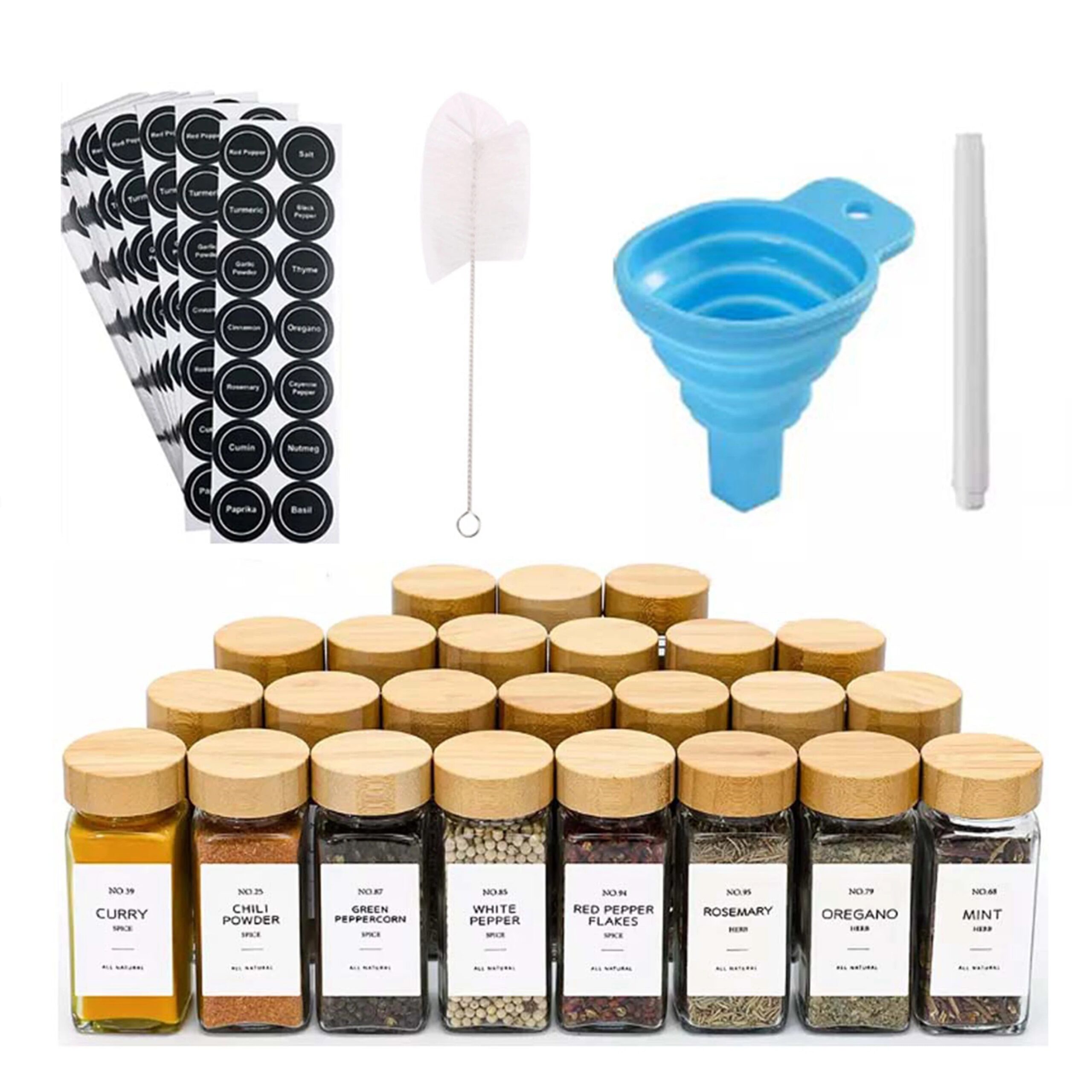12pcs 24pcs OEM Empty Food Grade Spice Glass Jar Container with Lid for Kitchen Salt Shaker Bottle 4oz 120ml