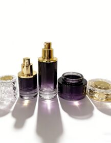 Luxury Black Gradient Thick-Bottomed 50ml 100ml Glass Bottle and 30g 50g Cream Jar Empty Facial Cream Packaging for Skin Care