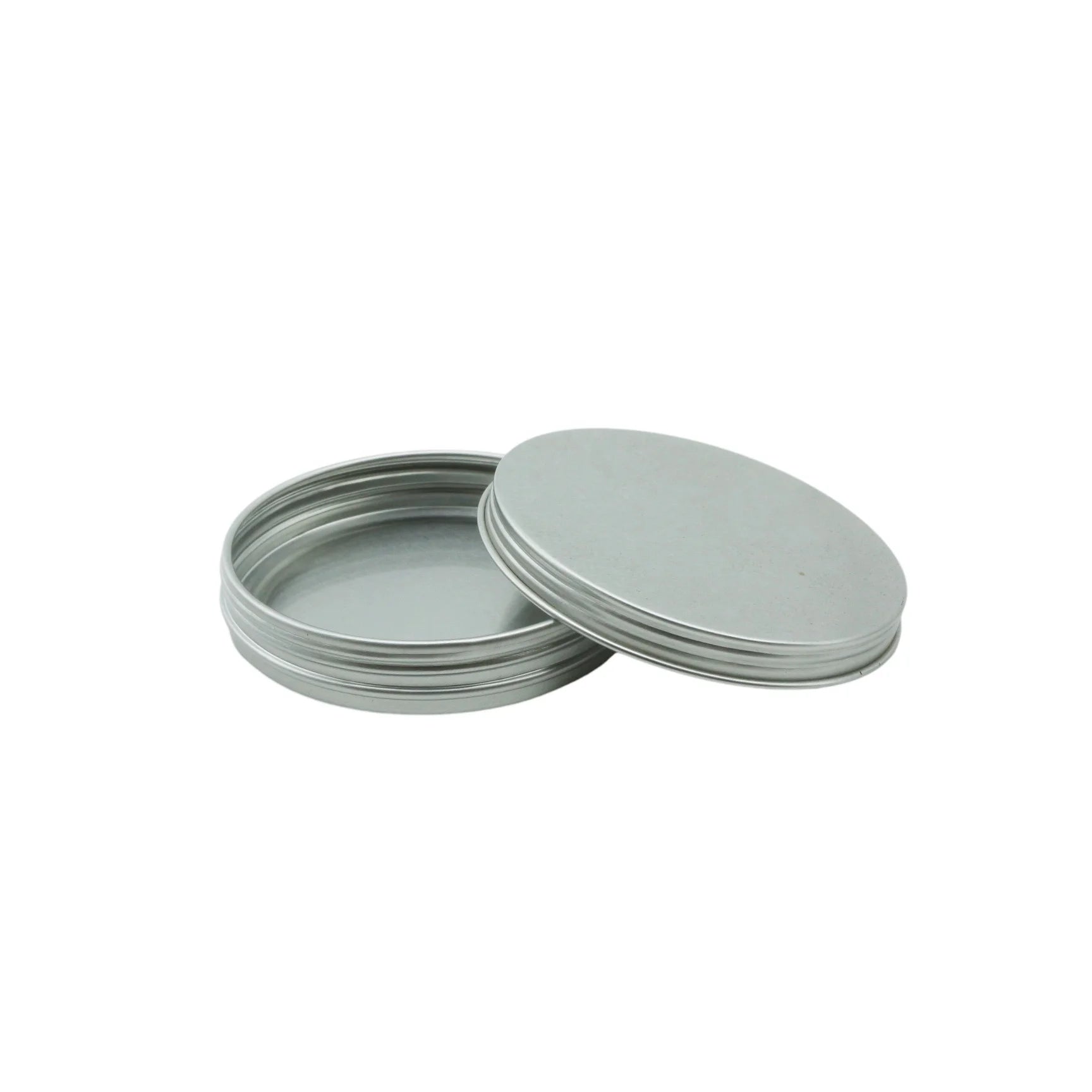 Flat Cosmetic Cream Lip Balm Beard Balm Body Butter Cosmetic Aluminum Jar Tin Can with Screw on Cap for Skin Care - 图片 2