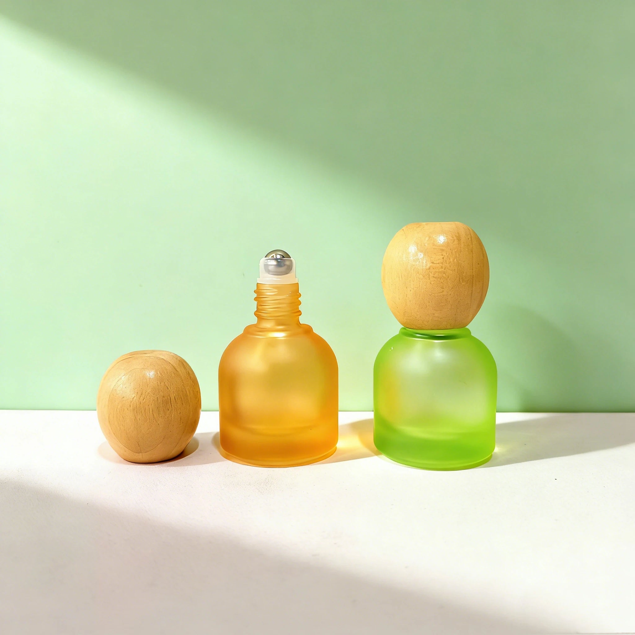 Unique 10ml Frosted Glass Roll on Bottle with Roller for Perfume Oil Eye Cream Message Packaging - 图片 2