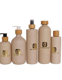 Eco Friendly Plastic Biodegradable Spray Bottle 100ml 250ml 300ml 400ml 500ml Wheat Straw Shampoo Bottles