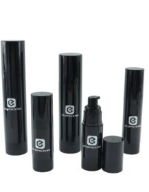 Wholesale Empty Black Acrylic Airless Pump Bottle 30ml Matte Frosted Finish Plastic Cosmetic Packaging Bottle