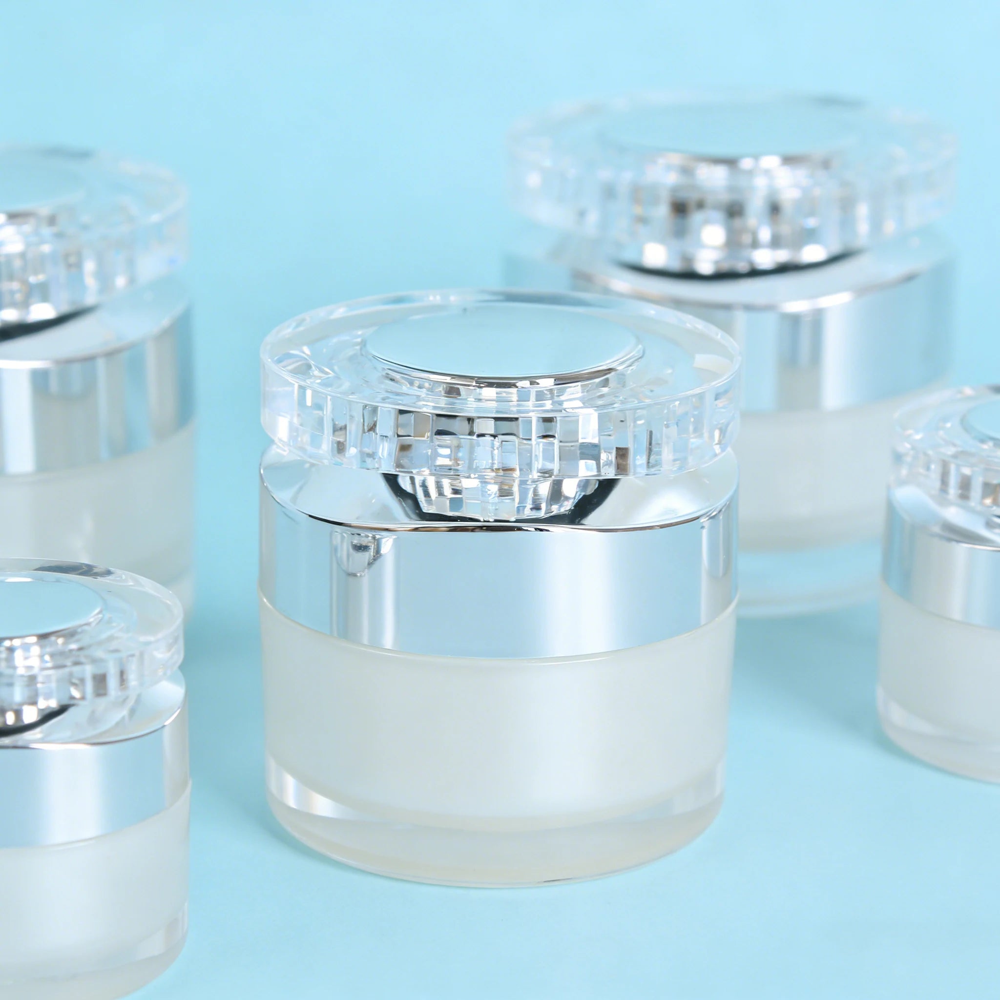 15ml 30ml 40ml 50ml 100ml Luxury Acrylic White Airless Pump Body Oil Bottle Packaging for Face Lotion Serum - 图片 5