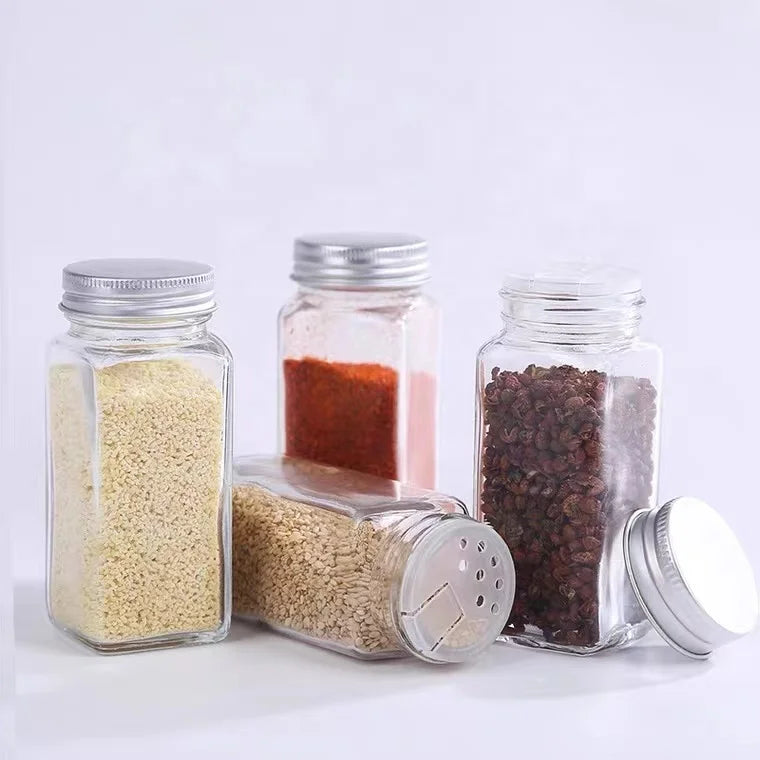 Seansoning Container Glass Aluminum Lid 12pcs 24pcs 4oz Spices Jars With Lids Wholesale - 图片 5