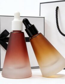 15ml High-end Frosted Tea Color Light Conical Dropper Bottle Empty Skin Care Glass Oil Bottle for Cosmetic