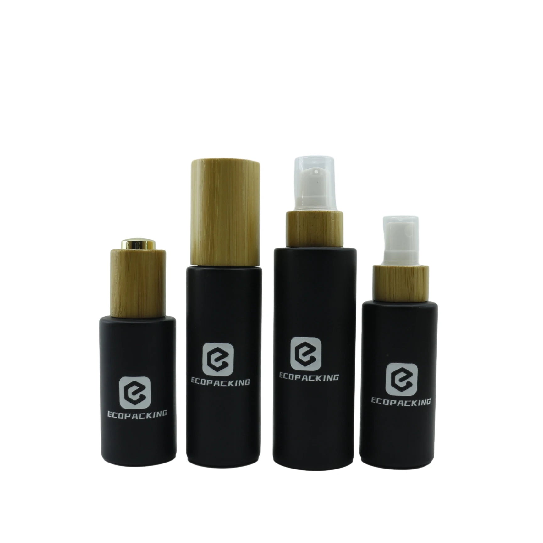 Empty Cosmetic Pump Bottle Black Serum Bottle Cosmetic Cream Jar 30ml 50ml 100ml 120ml