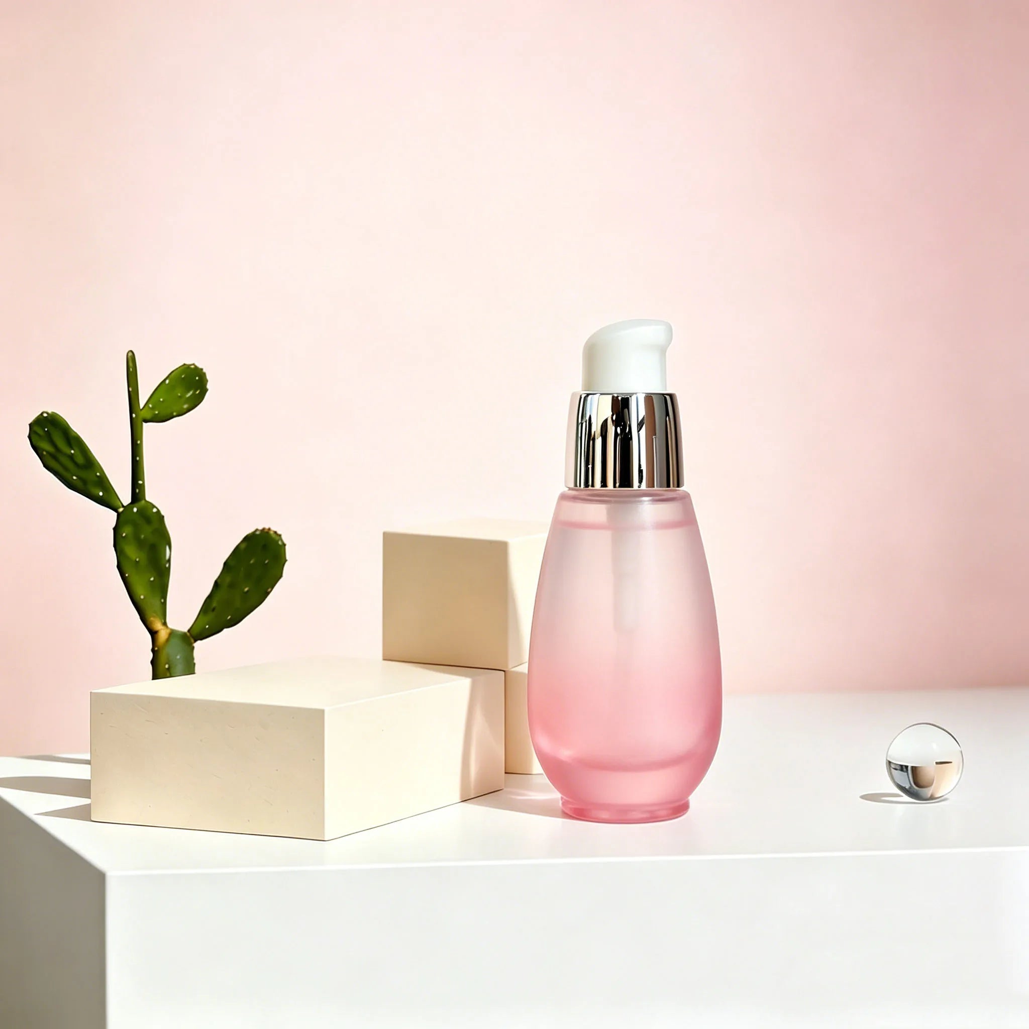 30ml Clear Glass Pump Bottles Empty Refillable Serum Dispenser with Silver Pump for Skincare Cosmetic Packaging - 图片 3